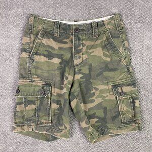 Abercrombie & Fitch Camo Cargo Shorts Men's 28 Cotton Military